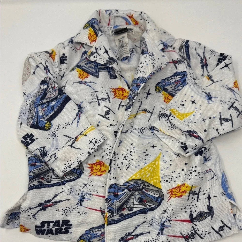 Pottery Barn Kids Star Wars Pajama Set - White and Blue size 2T